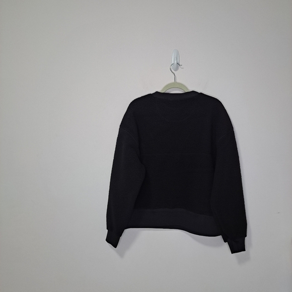 Everlane the renew fleece oversized crew sweatshirt black medium NWT - Picture 6 of 8